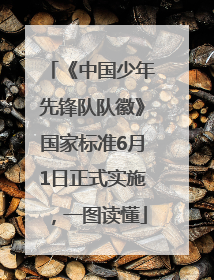 《中国少年先锋队队徽》国家标准6月1日正式实施，一图读懂