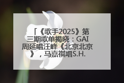 《歌手2025》第三期歌单揭晓：GAI周延唱汪峰《北京北京》，马嘉祺唱S.H.E《你曾是少年》