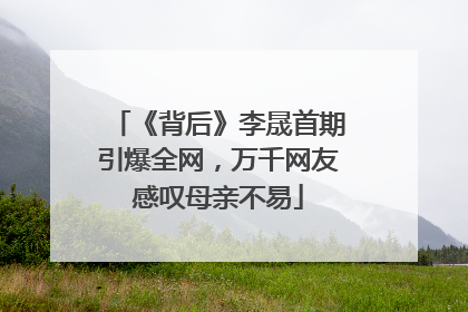 《背后》李晟首期引爆全网，万千网友感叹母亲不易