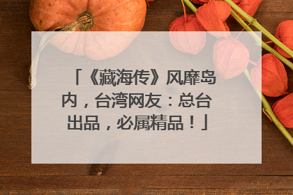 《藏海传》风靡岛内，台湾网友：总台出品，必属精品！