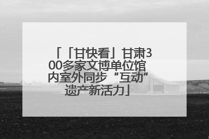 「甘快看」甘肃300多家文博单位馆内室外同步“互动”遗产新活力
