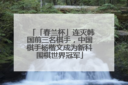 「春兰杯」连灭韩国前三名棋手，中国棋手杨楷文成为新科围棋世界冠军