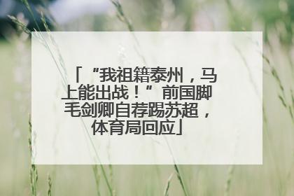 “我祖籍泰州，马上能出战！”前国脚毛剑卿自荐踢苏超，体育局回应