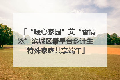 “暖心家园”艾“香情浓”滨城区秦皇台乡计生特殊家庭共享端午