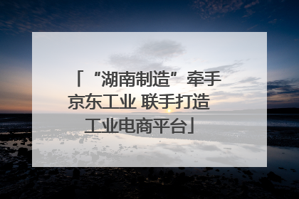 “湖南制造”牵手京东工业 联手打造工业电商平台