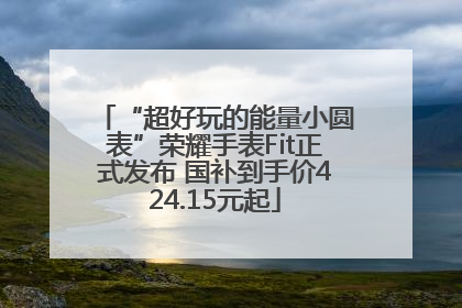 “超好玩的能量小圆表”荣耀手表Fit正式发布 国补到手价424.15元起