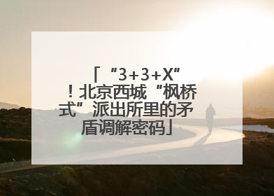 “3+3+X”！北京西城“枫桥式”派出所里的矛盾调解密码