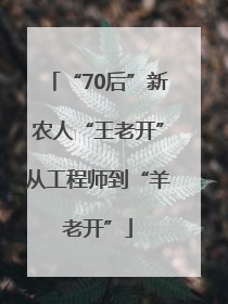 “70后”新农人“王老开”从工程师到“羊老开”