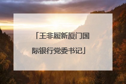 王非履新厦门国际银行党委书记