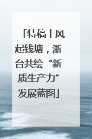 特稿丨风起钱塘，浙台共绘“新质生产力”发展蓝图