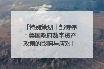 特别策划丨邹传伟：美国政府数字资产政策的影响与应对