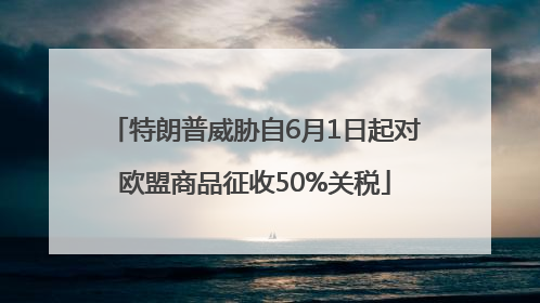 特朗普威胁自6月1日起对欧盟商品征收50%关税