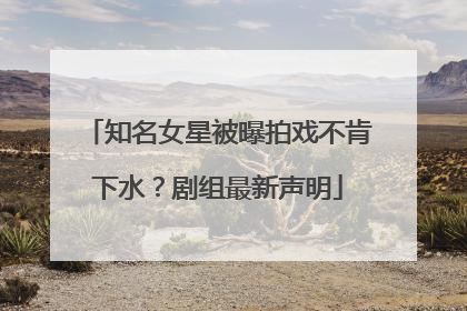 知名女星被曝拍戏不肯下水？剧组最新声明