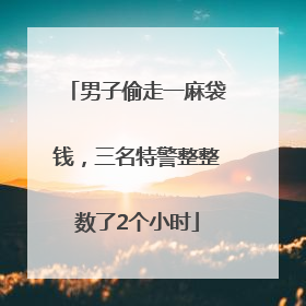 男子偷走一麻袋钱，三名特警整整数了2个小时