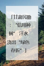 甘肃民勤：“信用种树” 汗水浇出“绿色存折”