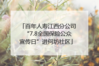 百年人寿江西分公司“7.8全国保险公众宣传日”进何坊社区