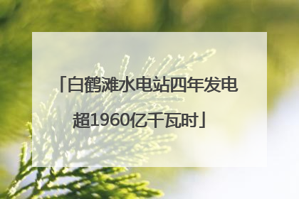 白鹤滩水电站四年发电超1960亿千瓦时