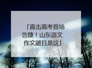 直击高考首场告捷！山东语文作文题目是这