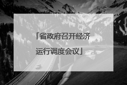 省政府召开经济运行调度会议