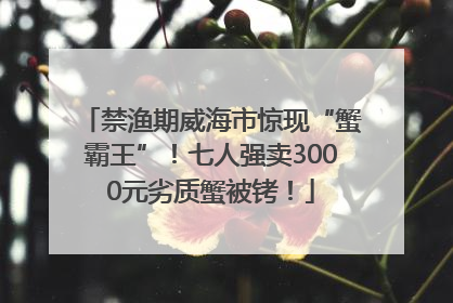 禁渔期威海市惊现“蟹霸王”！七人强卖3000元劣质蟹被铐！