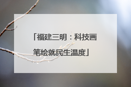 福建三明：科技画笔绘就民生温度