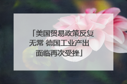 美国贸易政策反复无常 德国工业产出面临再次受挫
