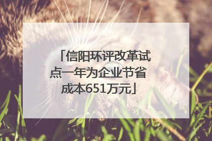 信阳环评改革试点一年为企业节省成本651万元