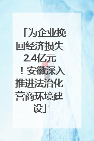 为企业挽回经济损失2.4亿元！安徽深入推进法治化营商环境建设