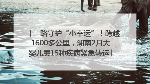 一路守护“小幸运”！跨越1600多公里，湖南2月大婴儿患15种疾病紧急转运