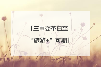 三重变革已至 “旅游+”可期