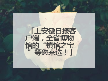 上安徽日报客户端，全省博物馆的“镇馆之宝”等您来选！