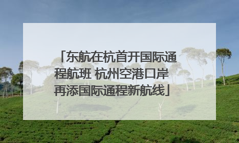 东航在杭首开国际通程航班 杭州空港口岸再添国际通程新航线