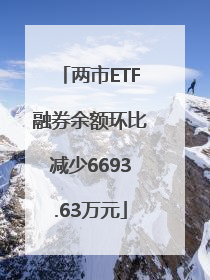 两市ETF融券余额环比减少6693.63万元