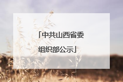 中共山西省委组织部公示