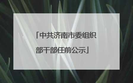 中共济南市委组织部干部任前公示
