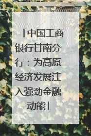 中国工商银行甘南分行：为高原经济发展注入强劲金融动能