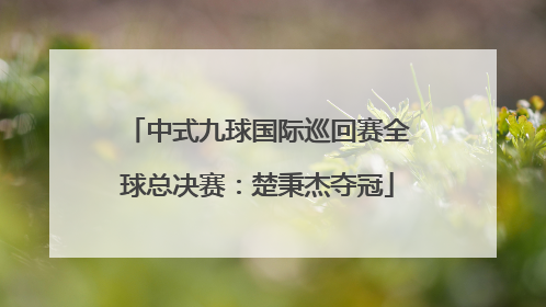 中式九球国际巡回赛全球总决赛：楚秉杰夺冠