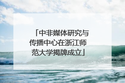 中非媒体研究与传播中心在浙江师范大学揭牌成立