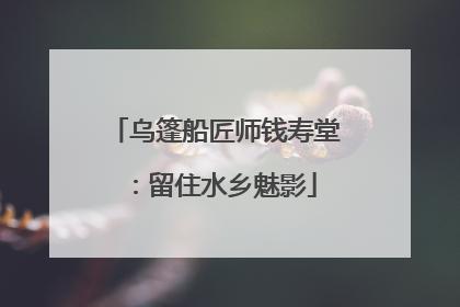 乌篷船匠师钱寿堂:留住水乡魅影