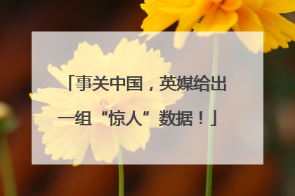 事关中国，英媒给出一组“惊人”数据！