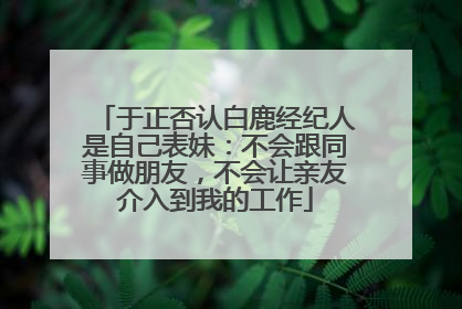 于正否认白鹿经纪人是自己表妹：不会跟同事做朋友，不会让亲友介入到我的工作