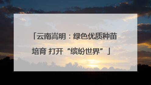 云南嵩明：绿色优质种苗培育 打开“缤纷世界”