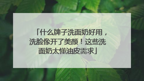 什么牌子洗面奶好用，洗脸像开了美颜！这些洗面奶太懂油皮需求