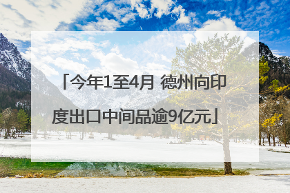今年1至4月 德州向印度出口中间品逾9亿元