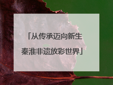 从传承迈向新生 秦淮非遗放彩世界