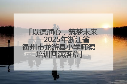 以德润心，筑梦未来——2025年浙江省衢州市龙游县小学师德培训圆满落幕