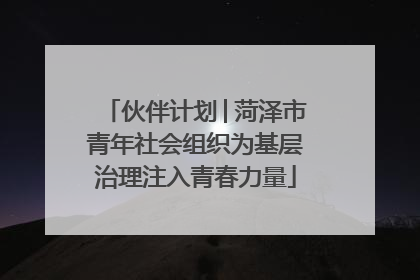 伙伴计划│菏泽市青年社会组织为基层治理注入青春力量