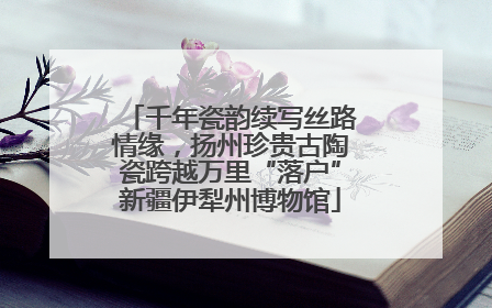 千年瓷韵续写丝路情缘，扬州珍贵古陶瓷跨越万里“落户”新疆伊犁州博物馆