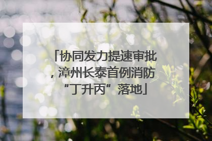 协同发力提速审批，漳州长泰首例消防“丁升丙”落地