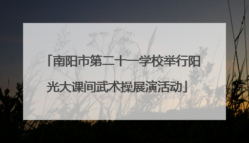 南阳市第二十一学校举行阳光大课间武术操展演活动
